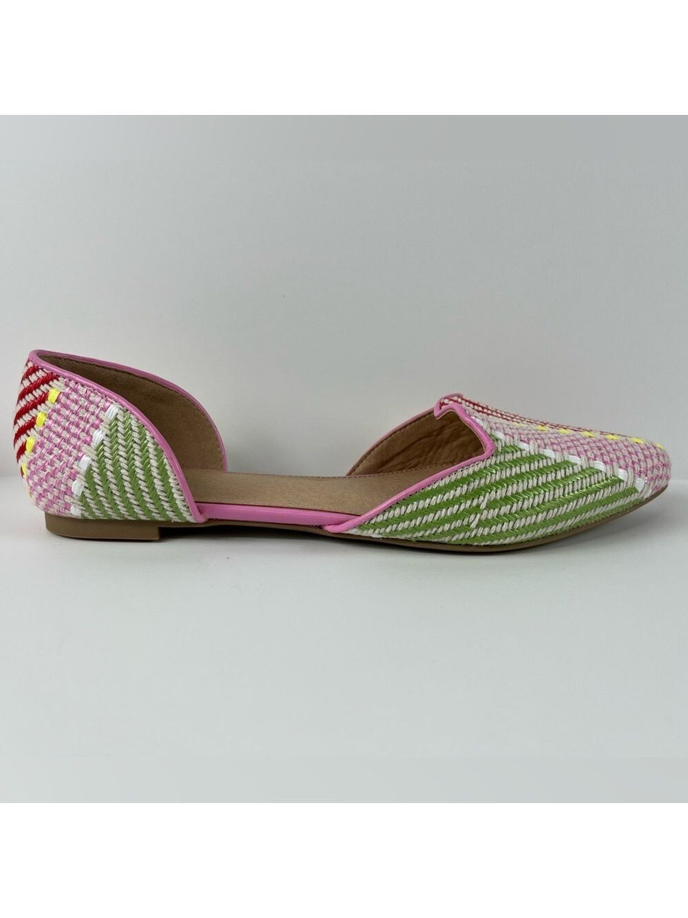 C Est 1946 Colorful Woven Multi Color Pointed Toe Flats size 10 New without Box - Picture 6 of 13